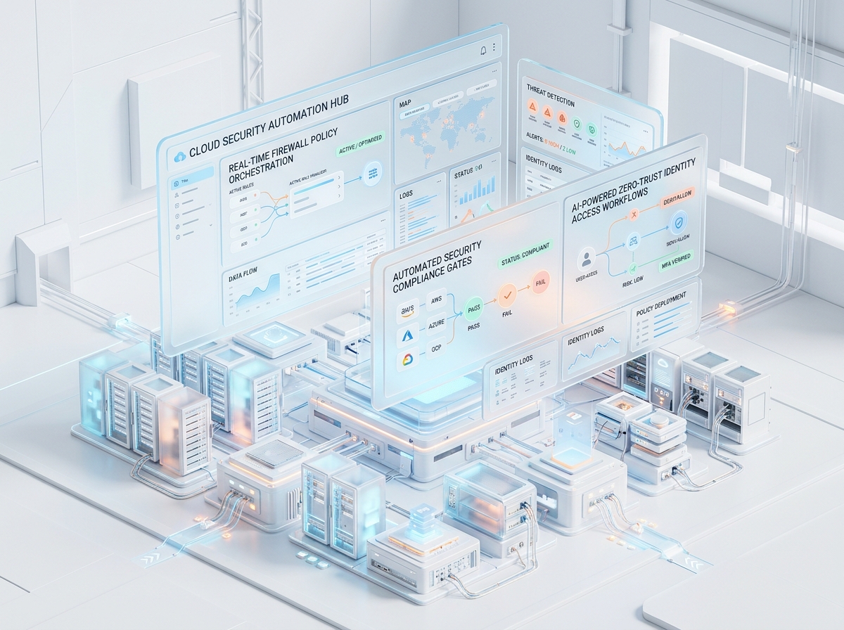 3D Glassmorphic Cloud Security Automation and Zero-Trust Identity Hub