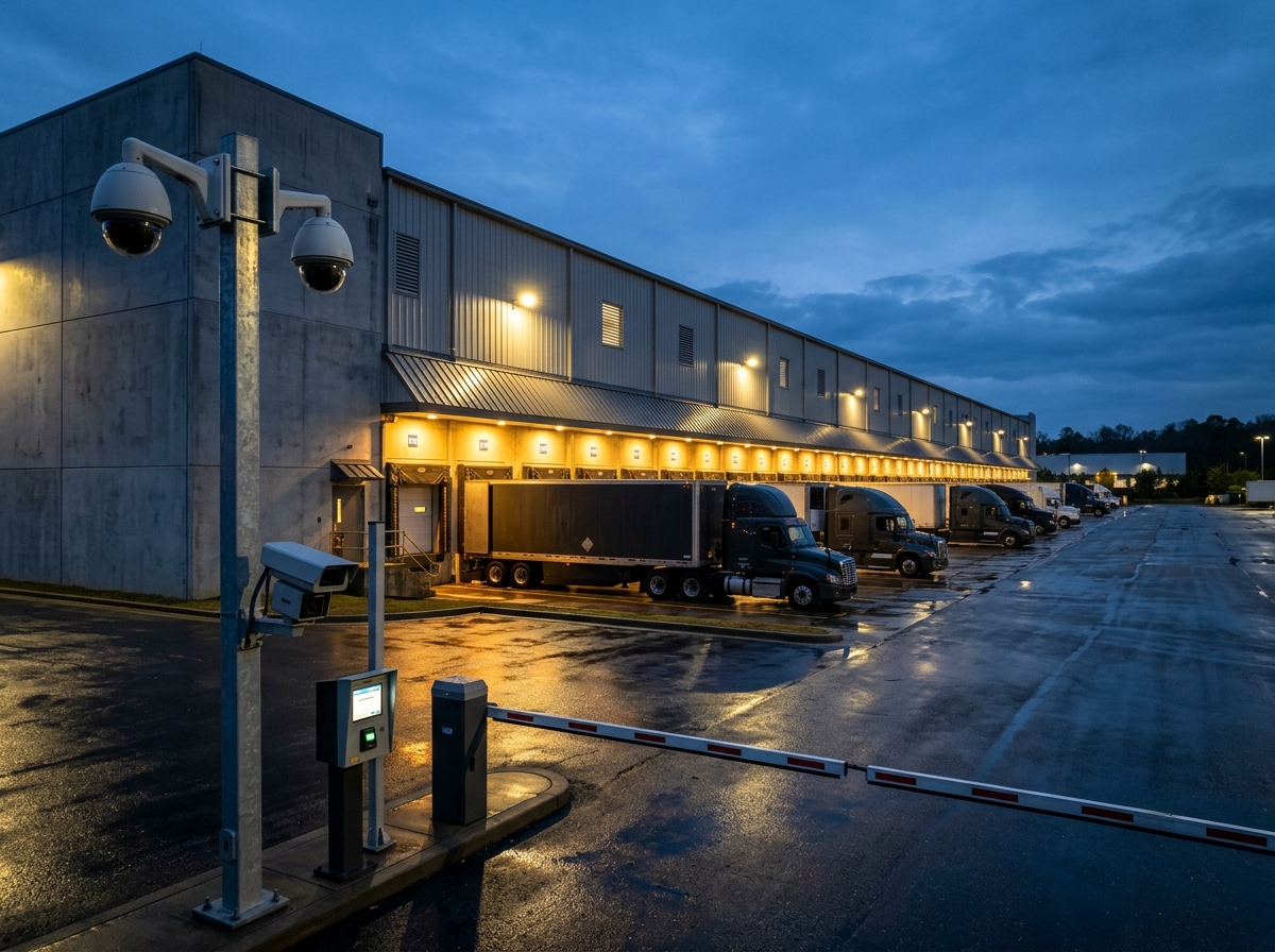 Commercial Logistics Loading Docks and Automated Security Checkpoint