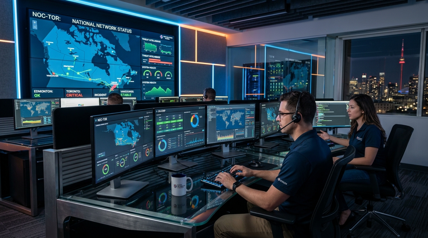 QueryTel 24/7 Canadian Network Operations Center (NOC) and Fleet Command